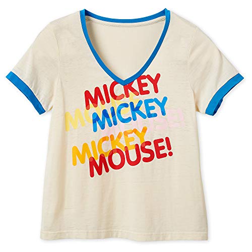 トップス OLD MICKEY MOUSE RINGER T-SHIRT VTG 1970s Mickey Mouse Ringer T-Shirt Adult Sml SINGLE
